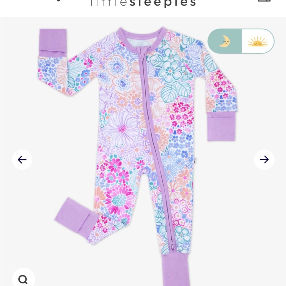 Little Sleepies doodle bloom zippy Footies One Piece